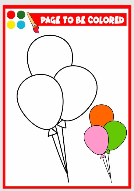 Coloring book for kids balloon