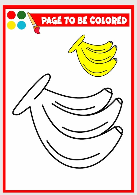 Coloring book for kids banana vector