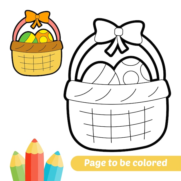 Coloring book for kids basket vector