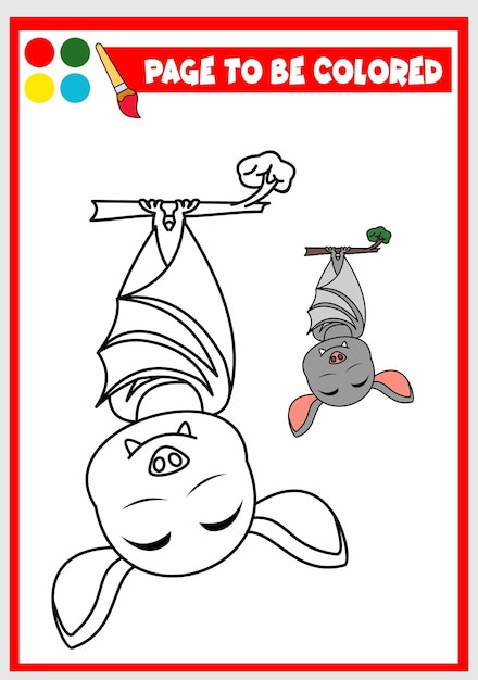 Coloring book for kids bat