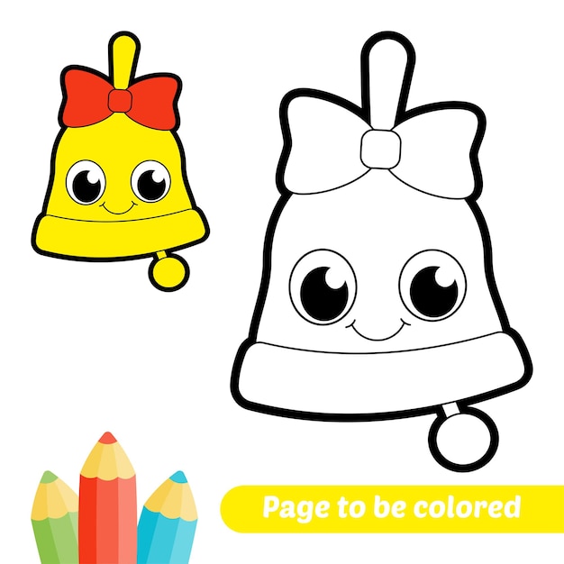 Vettore libro da colorare per bambini campana vettoriale