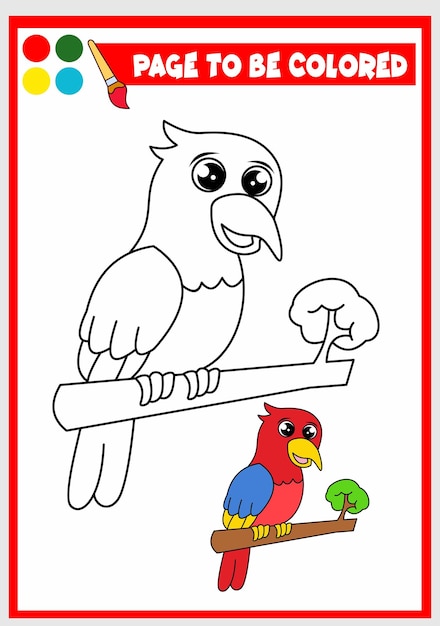 Coloring book for kids bird