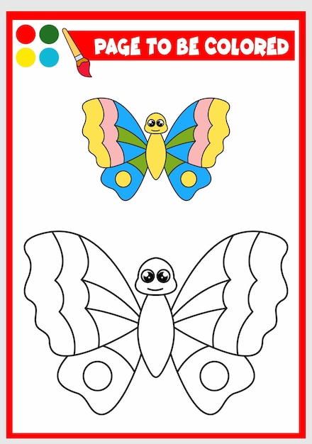 Coloring book for kids butterfly
