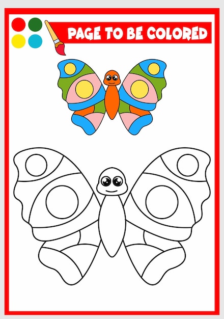 Coloring book for kids butterfly