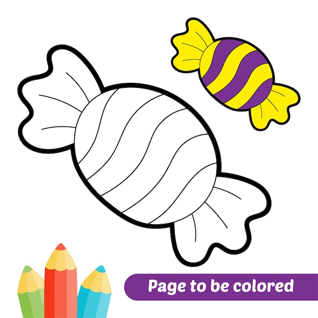 Coloring book for kids candy vector