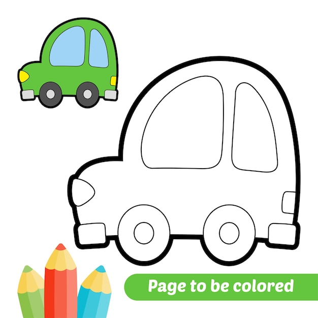 Coloring book for kids car vector