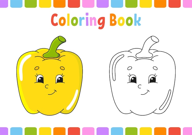 Vettore libro da colorare per bambini personaggio dei cartoni animati