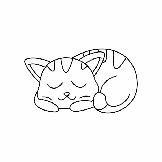 Coloring book for kids cat vector