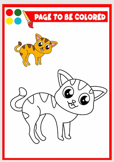 Coloring book for kids cat