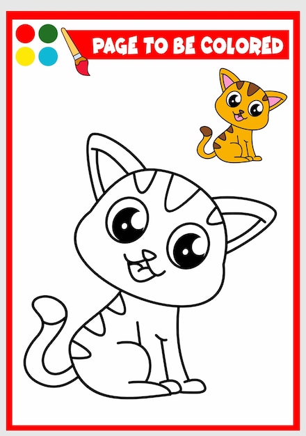 Coloring book for kids cat