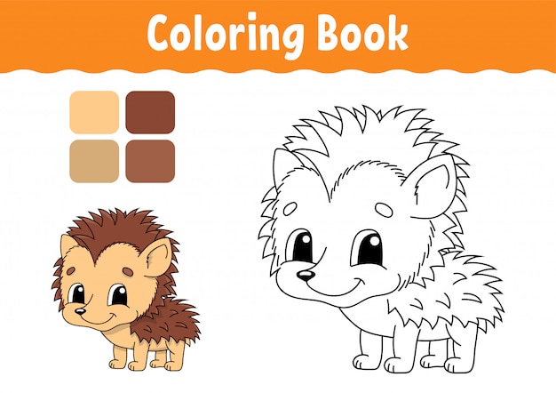 Coloring book for kids. cheerful character.