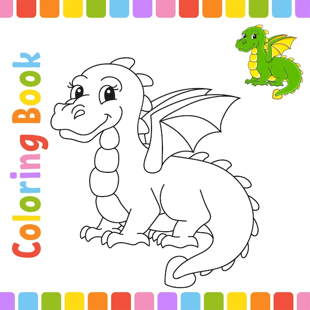 Coloring book for kids cheerful character