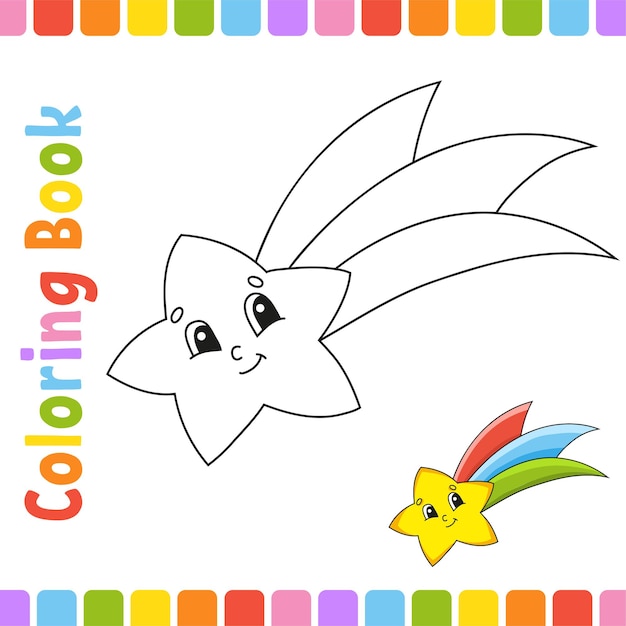 Coloring book for kids Cheerful character