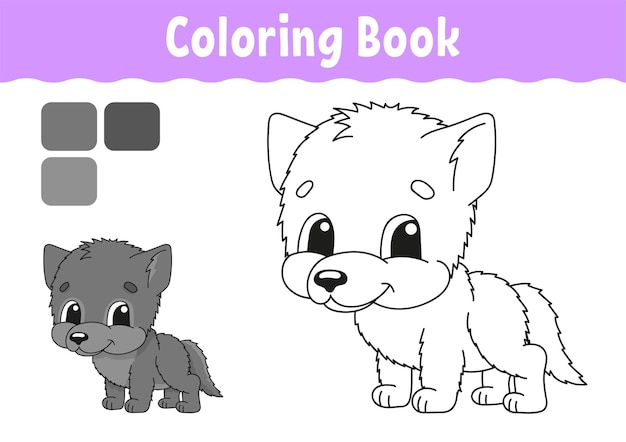 Coloring book for kids. Cheerful character.