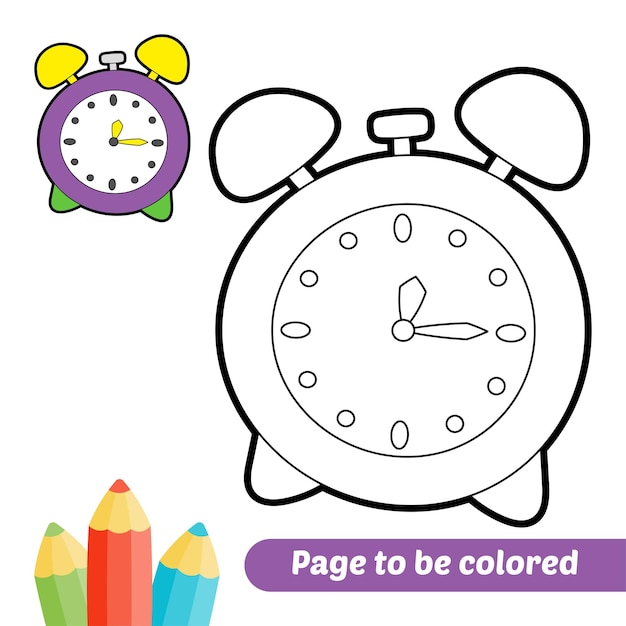 coloring book for kids clock vector