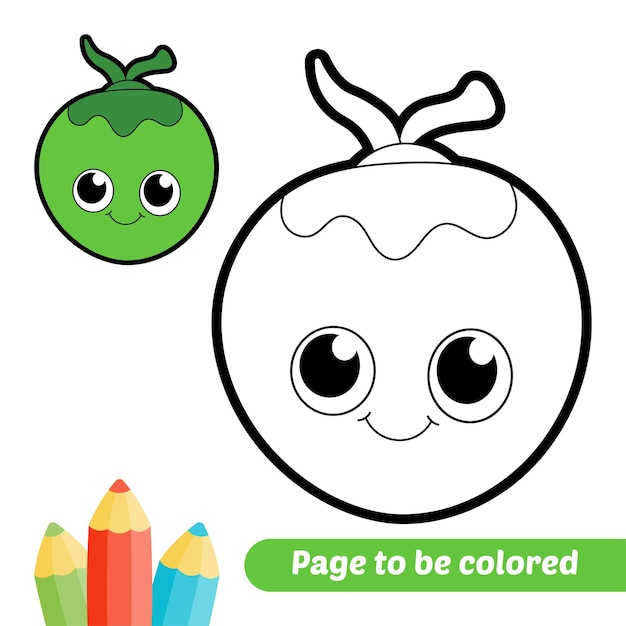 Coloring book for kids coconut vector