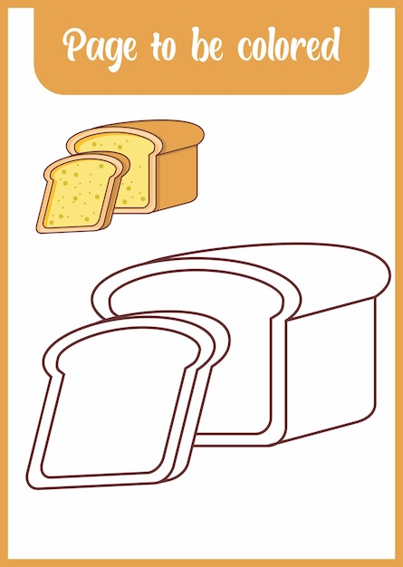 Coloring book for kids. coloring the bread