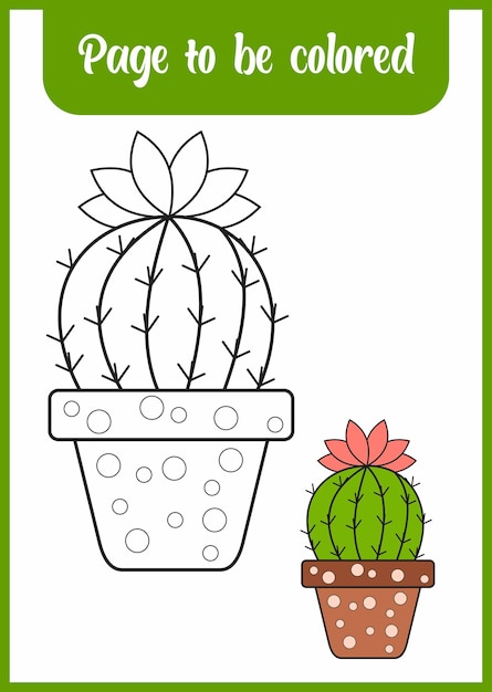 Coloring book for kids.coloring cactus.