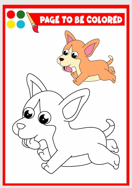 Coloring book for kids corgi