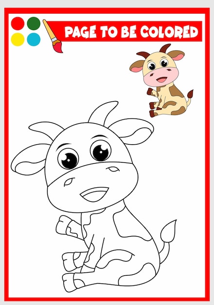 Coloring book for kids cow