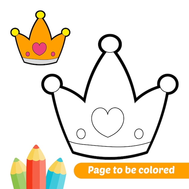 아이 왕관 벡터에 대한 색칠하기 책