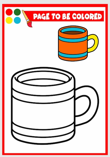 Coloring book for kids cup