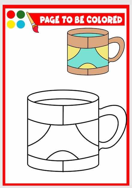 Coloring book for kids cup