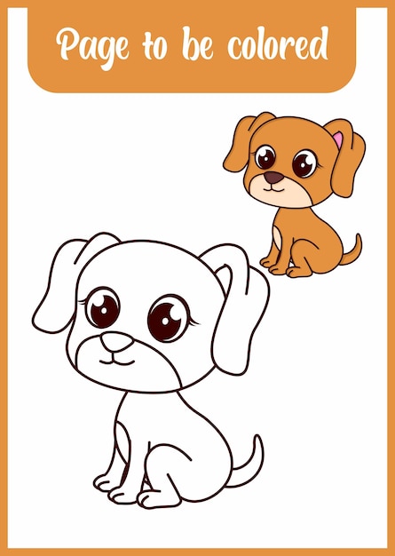 Vector coloring book for kids cute dog