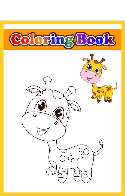 Libro da colorare per bambini carino giraffa