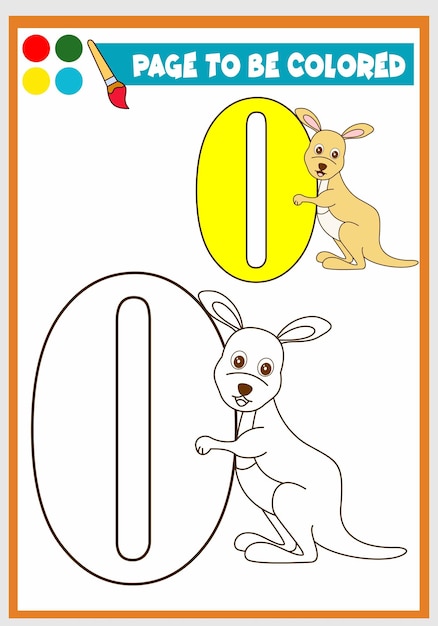 Coloring book for kids cute kangaroo