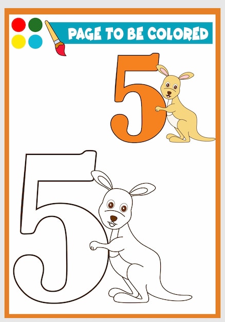 Coloring book for kids cute kangaroo