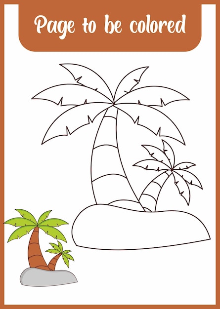 Coloring book for kids  cute trees