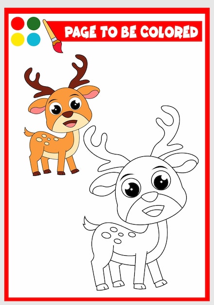 Coloring book for kids deer