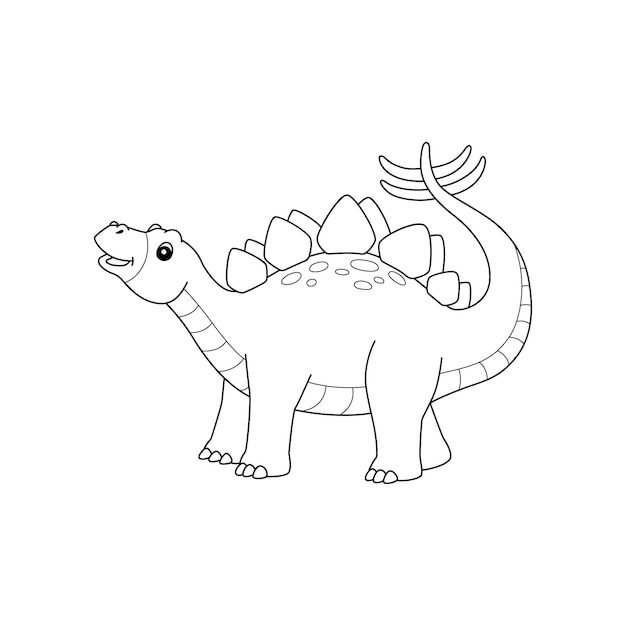 Vector coloring book for kids dino vector