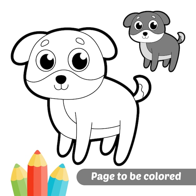 Vettore libro da colorare per bambini cane vettore