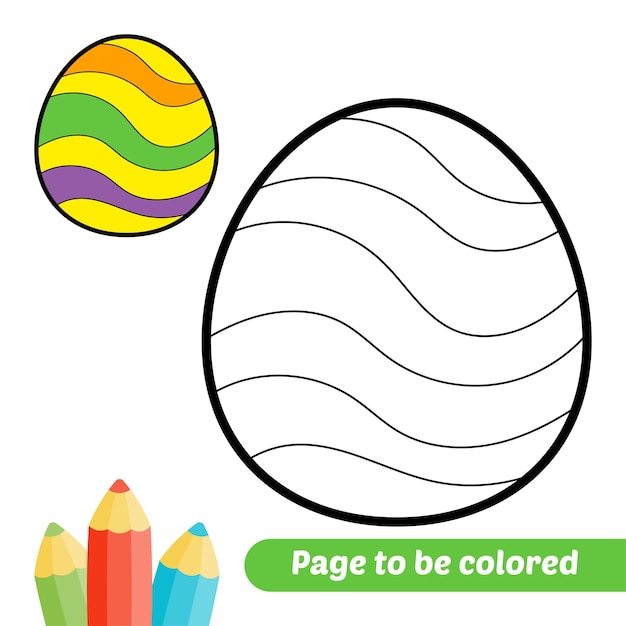 Coloring book for kids easter egg vector