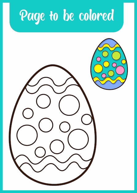 Coloring book for kids easter egg