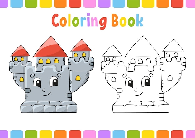 Libro da colorare per bambini tema da favola pagina fantasy per bambini