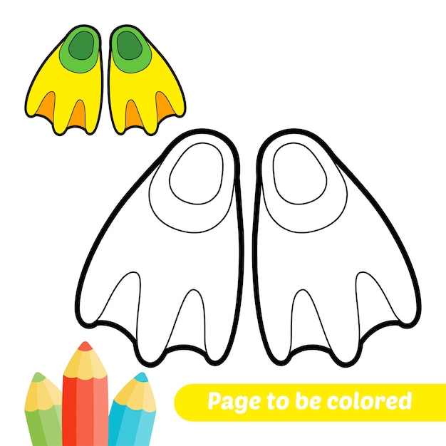 Coloring book for kids flippers vector