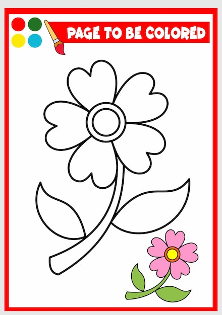Vector coloring book for kids flower vector