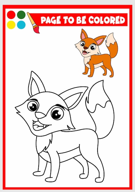 Coloring book for kids fox