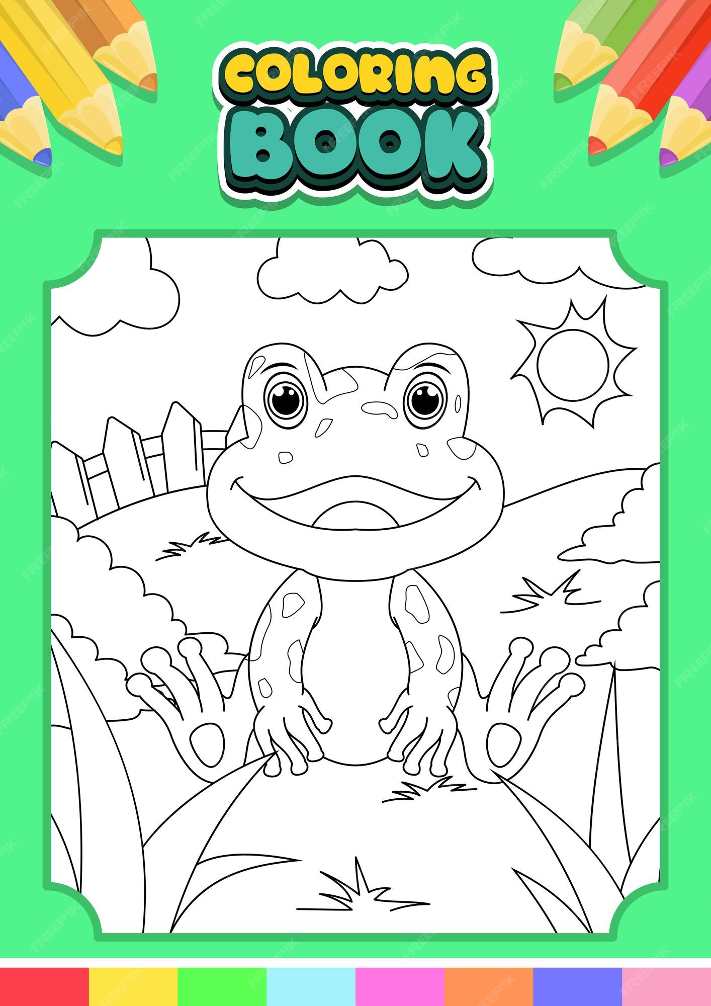 Premium Vector | Coloring book for kids frog