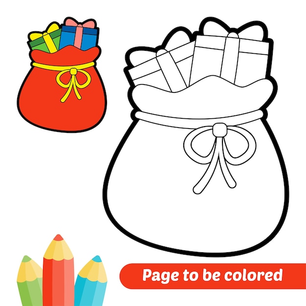 Coloring book for kids gift bag vector