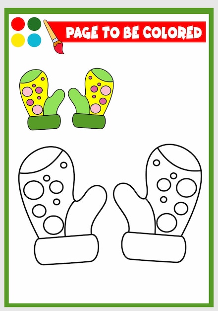 Coloring book for kids gloves