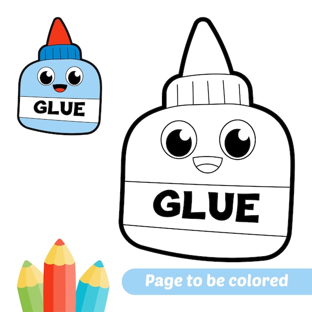 Coloring book for kids glue vector
