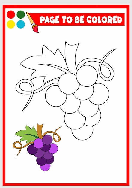 Coloring book for kids grape