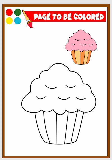 Coloring book for kids ice cream