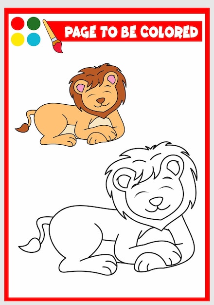 Coloring book for kids lion