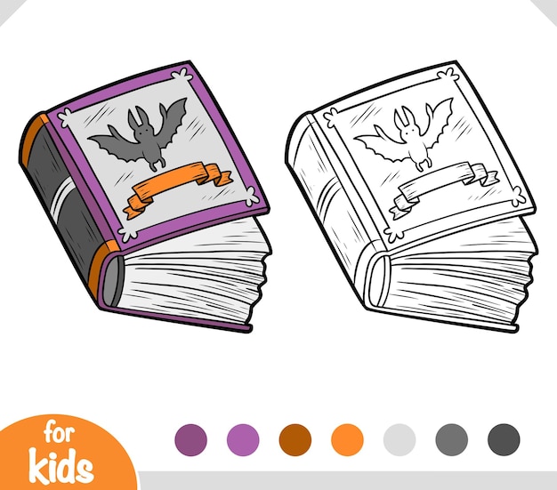 Vector coloring book for kids magic book