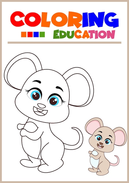 Coloring book for kids mouse